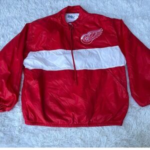 Vintage Chalk Line Detroit Red Wings Windbreaker Jacket Mens Large USA